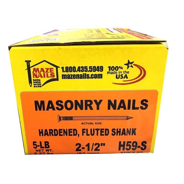 Maze Nails Maze 2.5 in. Masonry Heat Treated Carbon Steel Nail Flat